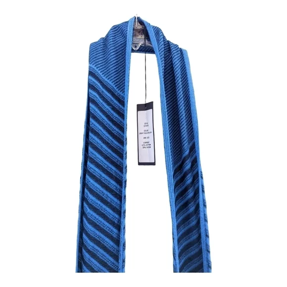 NEW Ohne Titel Blue Striped Knit Accent Scarf Designer Luxury